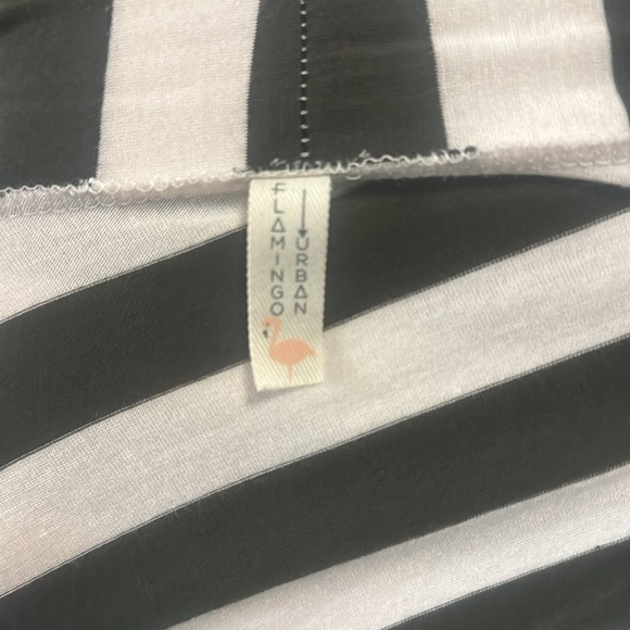 Green & White Striped Open Cardigan with brown Elbow Patches by Flamingo Urban - Picture 6 of 7